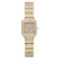Women's Watch Square Rhinestone Dial with Slim Bling Bracelet in Gold, Rose Gold or Silver