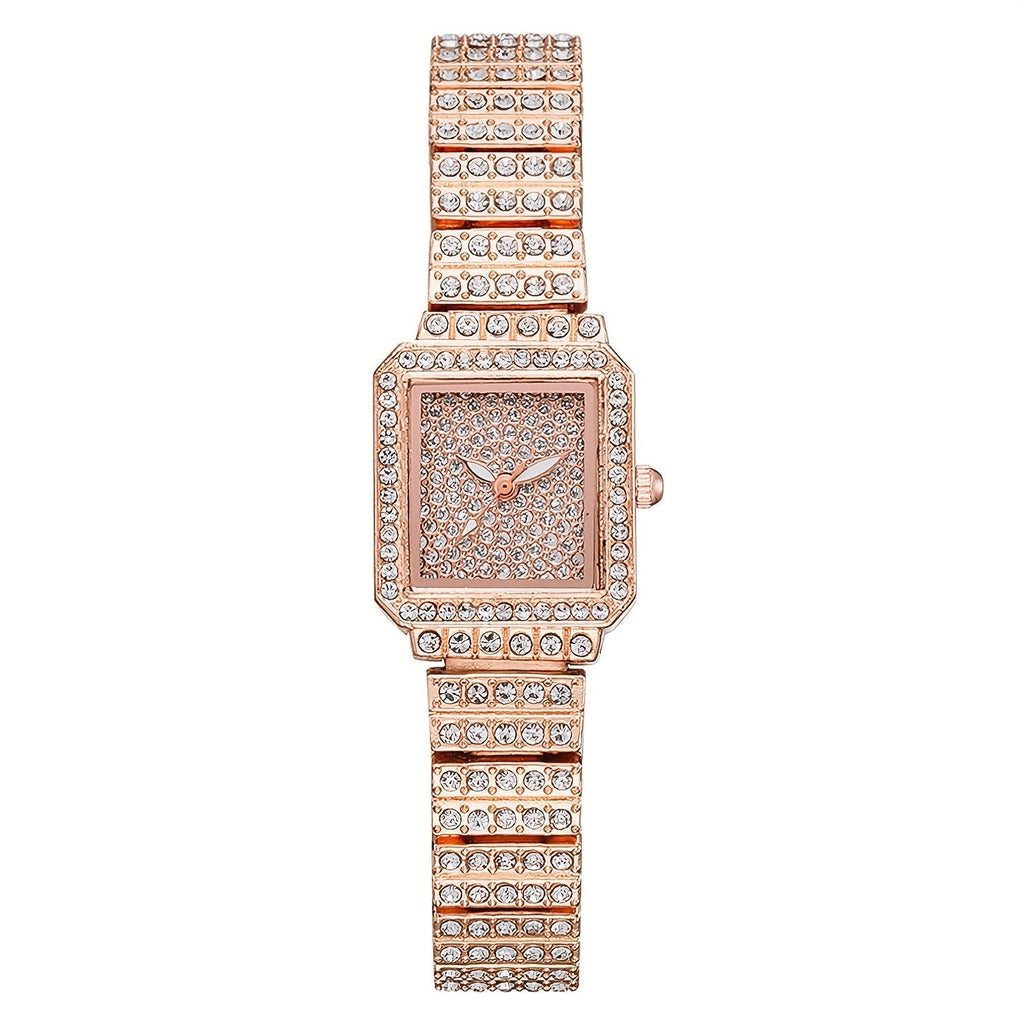 Women's Quartz Watch - Rhinestone for Square Dial Bling Luxury Analog Dress Wristwatch Sparkling - product detail view 11