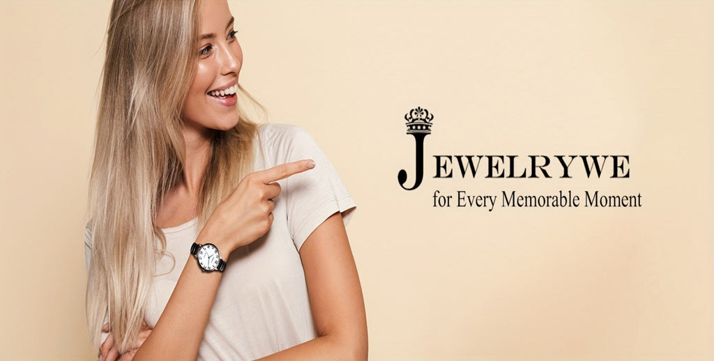 Women's Quartz Watch - 's Analog with Stretch Band - Round Case Large Arabic Numeral Dial - product detail view 14