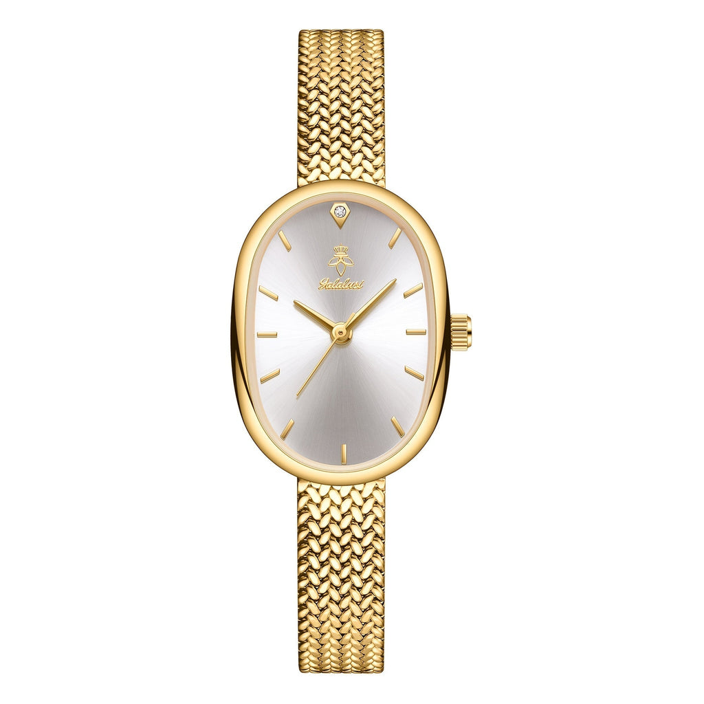 Women's Quartz Watch - 's Elegant Oval Dial Leaf Pattern Bracelet Strap with Gift Box, Stylish - product detail view 29