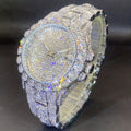 Men's Watch Rhinestone-Set Quartz Analog Calendar Dial with 42mm Case in Silver- or Gold-Tone Finish