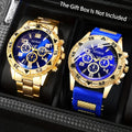 Watches 2-Piece Quartz Gift Set with Stainless Steel Cases, Silicone Straps and 4 Set Designs
