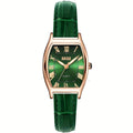 Women's Watch Tonneau Barrel-Shaped Quartz Analog with Faux Leather Strap in Four Colors for Dress Wear