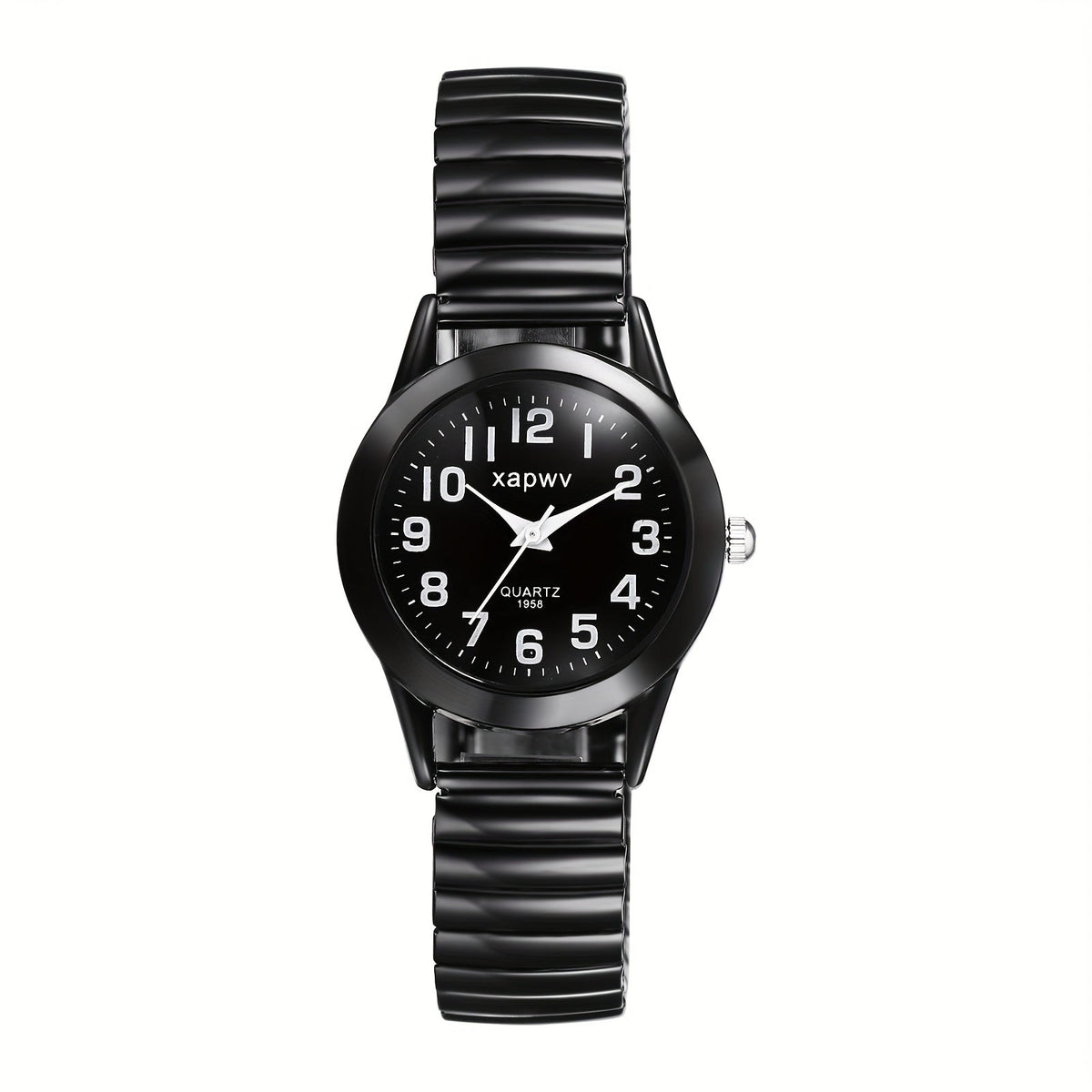 Women's Quartz Watch - Stretch Strap for Girls Elastic Alloy Band Wristwatch Luminous Hands Large - product detail view 23