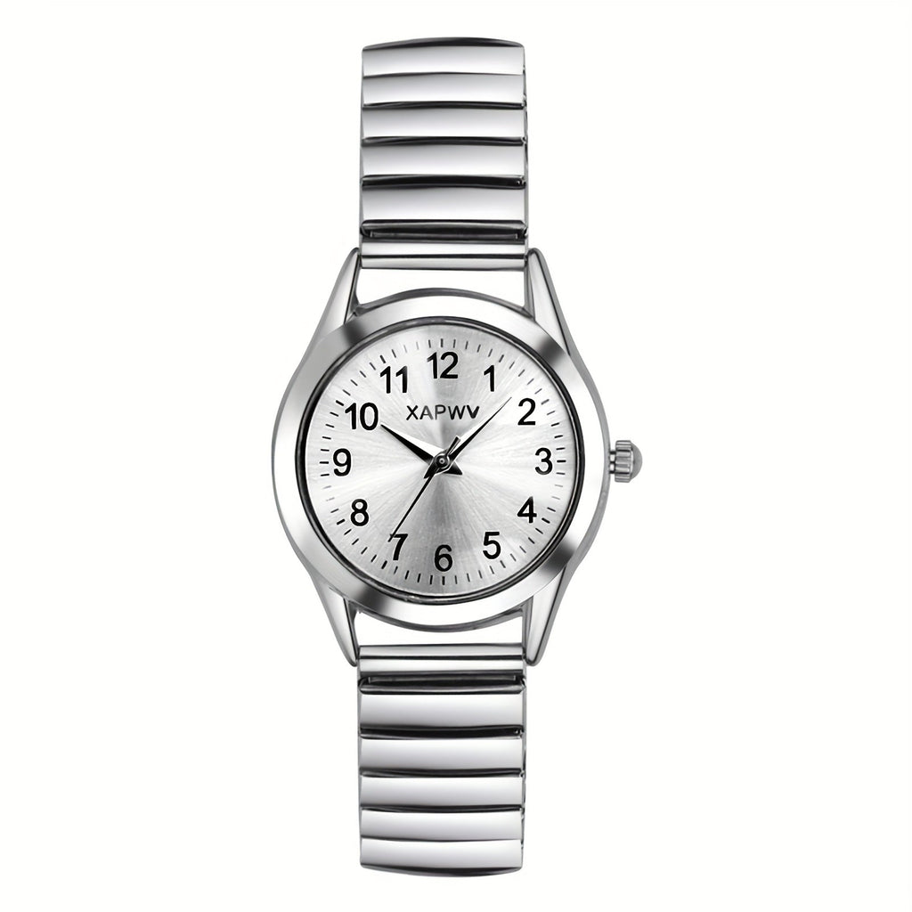 Women's Quartz Watch - Stretch Strap for Girls Elastic Alloy Band Wristwatch Luminous Hands Large - product detail view 29