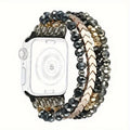 Elastic Crystal-Bead Bracelet Watch Band with Arrowhead Accents for Apple Watch in 12 Size-and-Color Options