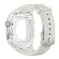 Transparent Polycarbonate Watch Band and Case Set with Folding Clasp for Apple Watch in Eight Options