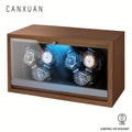 Men's Watch - Watch Winder 3 / 6 Slot - Wood Grain Pattern with Transparent Cover & LED Light, USB