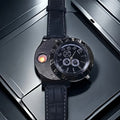 Men's Watch LINGKUN Analog Quartz Display with Integrated Lighter Module and Five Case-Strap Color Options