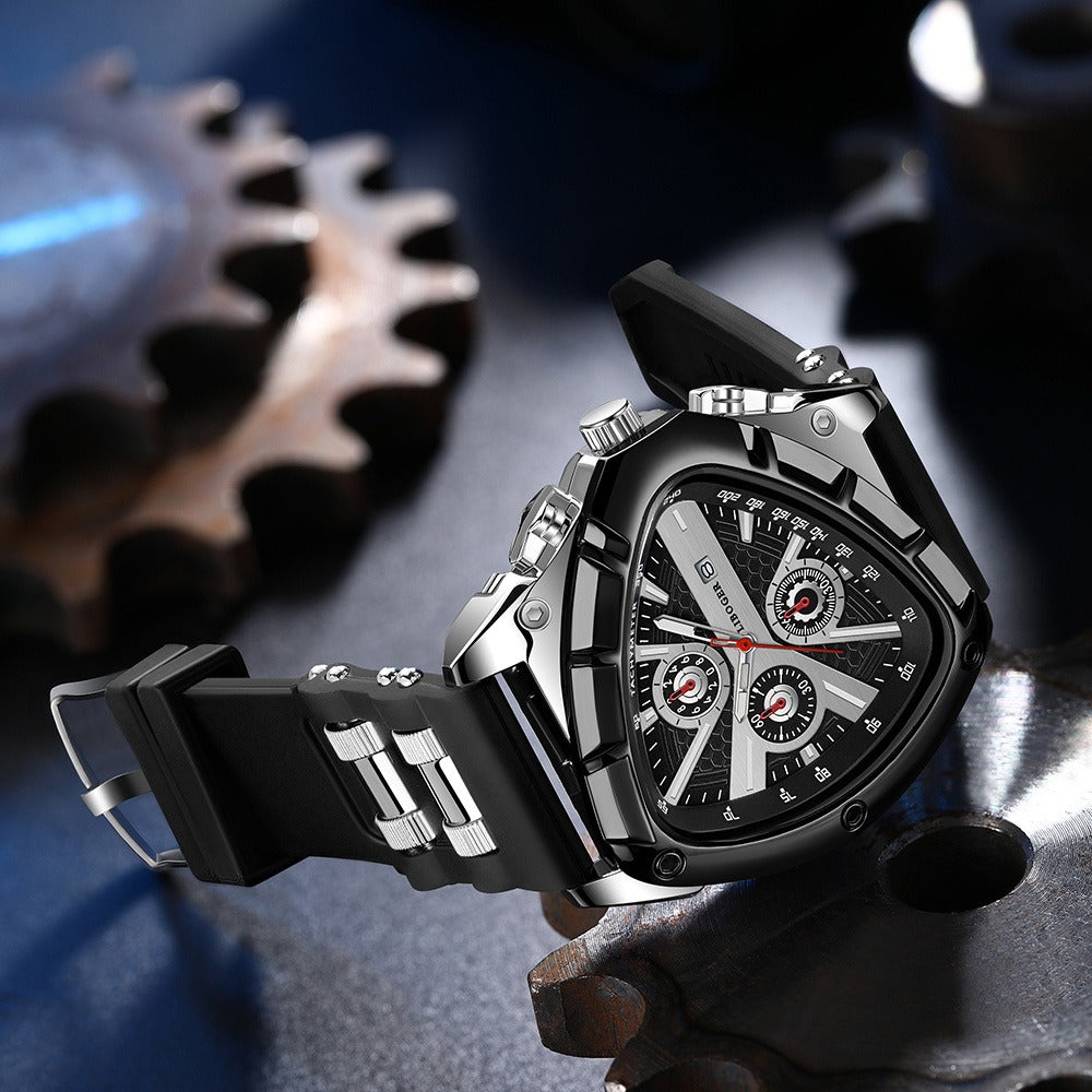 Men's Watch - 's 2-Piece Set Triangle Dial Silicone Strap & Retro Square Dial Faux - product detail view 37