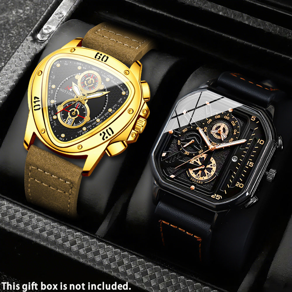 Men's Watch - 's 2-Piece Set Triangle Dial Silicone Strap & Retro Square Dial Faux - product detail view 57