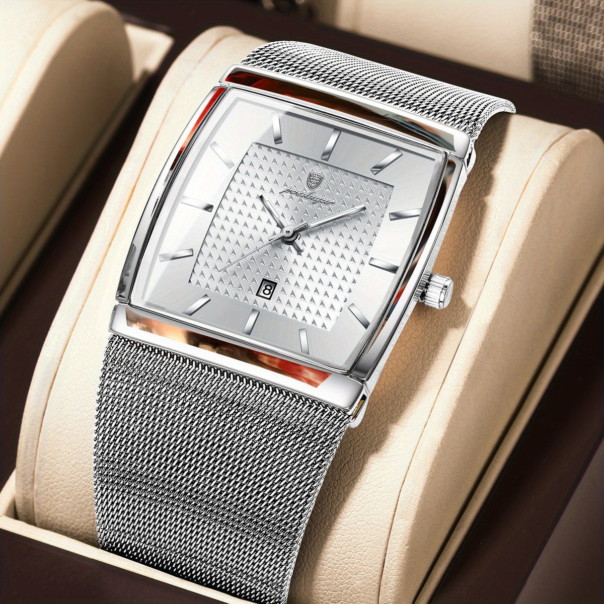Men's Watch - 's Waterproof Fashion 3ATM Water Resistant, Stainless Steel Mesh Band - product detail view 37