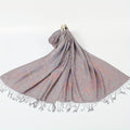 Jacquard Cashew-Pattern Shawl with Tassel Trim in Six Colors for Vintage Boho Layered Outfits