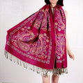 Woven Paisley Scarf and Shawl, Approximately 190 x 70cm with Fringe and Eight Color Options