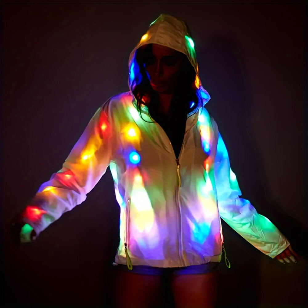 Sequin Jacket - Women LED Light-Up Glitter Blazer Rave Outfit Carnival Costume Stage - product detail view 3