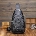 Sling Bag – Crocodile-Texture Crossbody with Headphone Port and Multiple Compartments in Two Colors