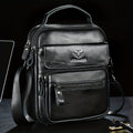Sling Bag cowhide leather Crossbody with Multi-Compartment Interior, Top Handle & Four Colors