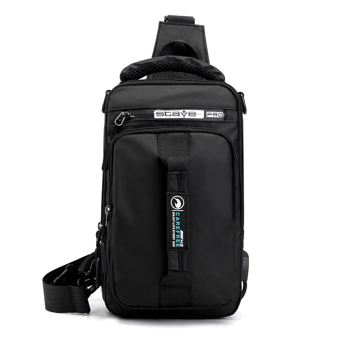 Sling Bag Multi-Pocket Oxford Crossbody with Adjustable Wear, Top Handle & Four Color Options
