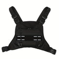 Sling Bag – Black Nylon Multi-Pocket Chest Vest with Breathable EVA Back and Adjustable Straps