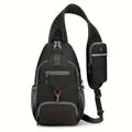 Sling Bag Nylon Multi-Pocket Daypack with Earphone Hole, Adjustable Strap and Six Colors with Model-Specific Color and Strap Options