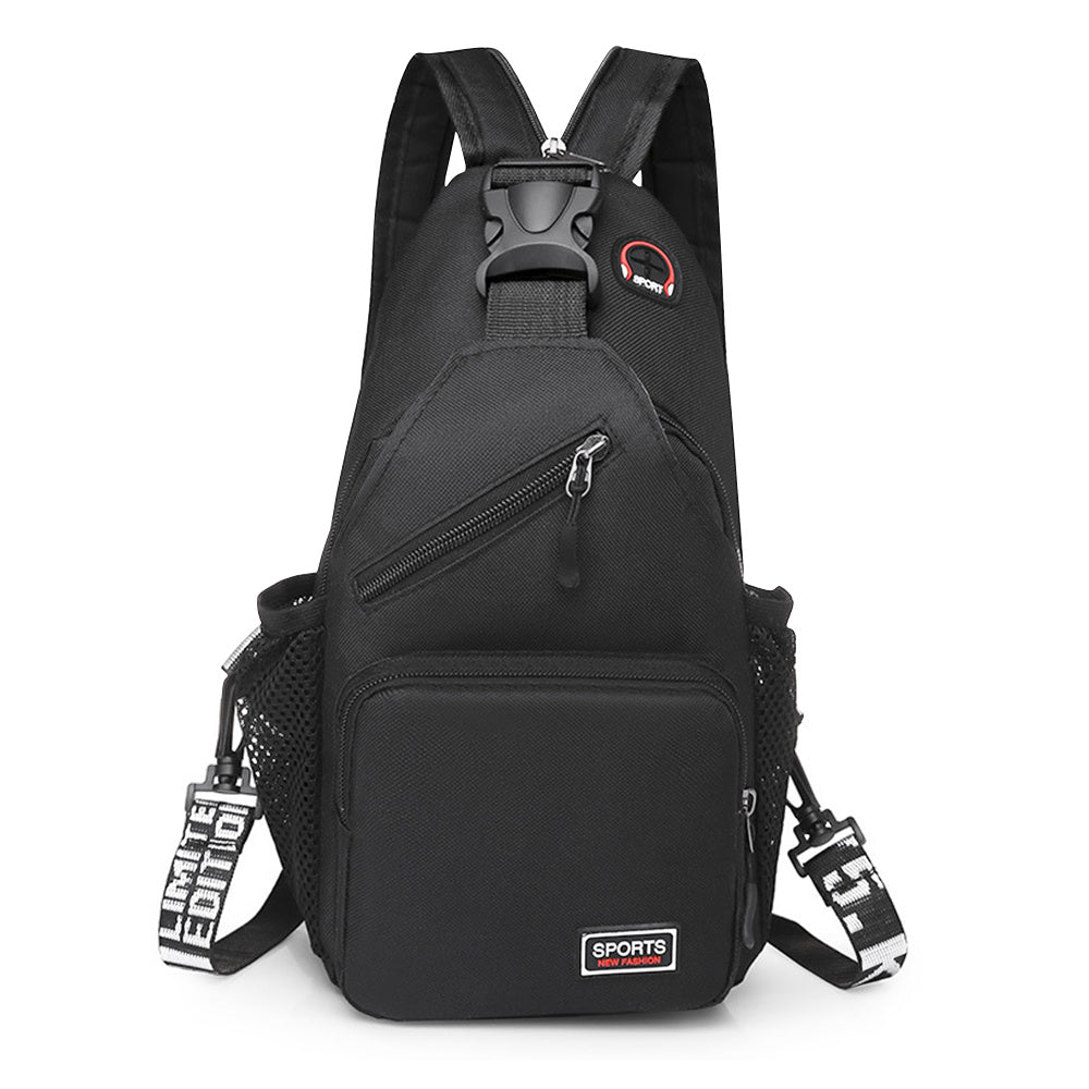 Sling Bag – Lightweight Nylon Crossbody with Reinforced Stitching in Black or White for Crossbody Carry with Adjustable Strap and Zipper