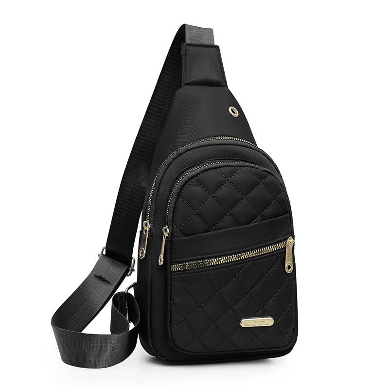 Sling Bag Nylon Multi-Pocket Travel Pack with Adjustable Shoulder Strap, Zipper Closure and Six Styles