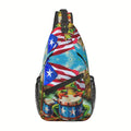 Sling Bag – Military Green Foldable Polyester Crossbody with Padded Back and Two Side Pockets