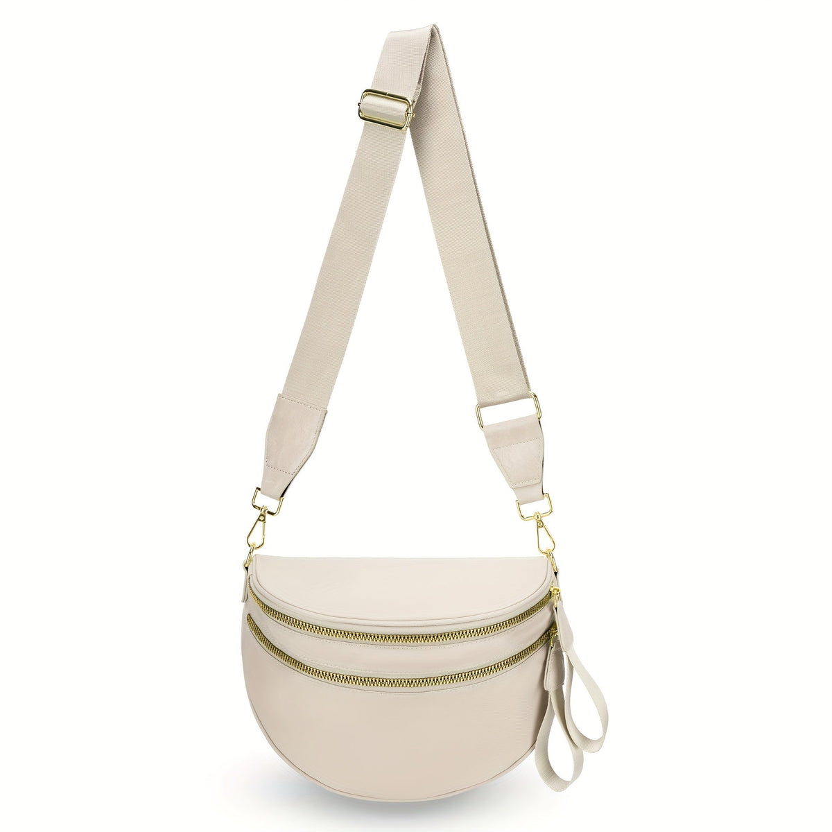 Crossbody Sling Bag PU Leather Waist Purse with Zipper Closure, Removable Strap & 19 Pattern Options