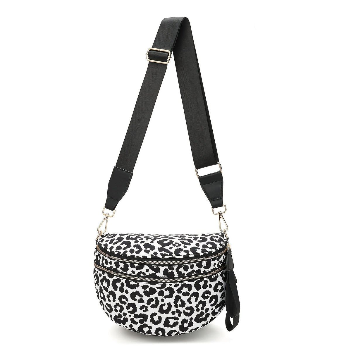 Crossbody Sling Bag PU Leather Waist Purse with Zipper Closure, Removable Strap & 19 Pattern Options