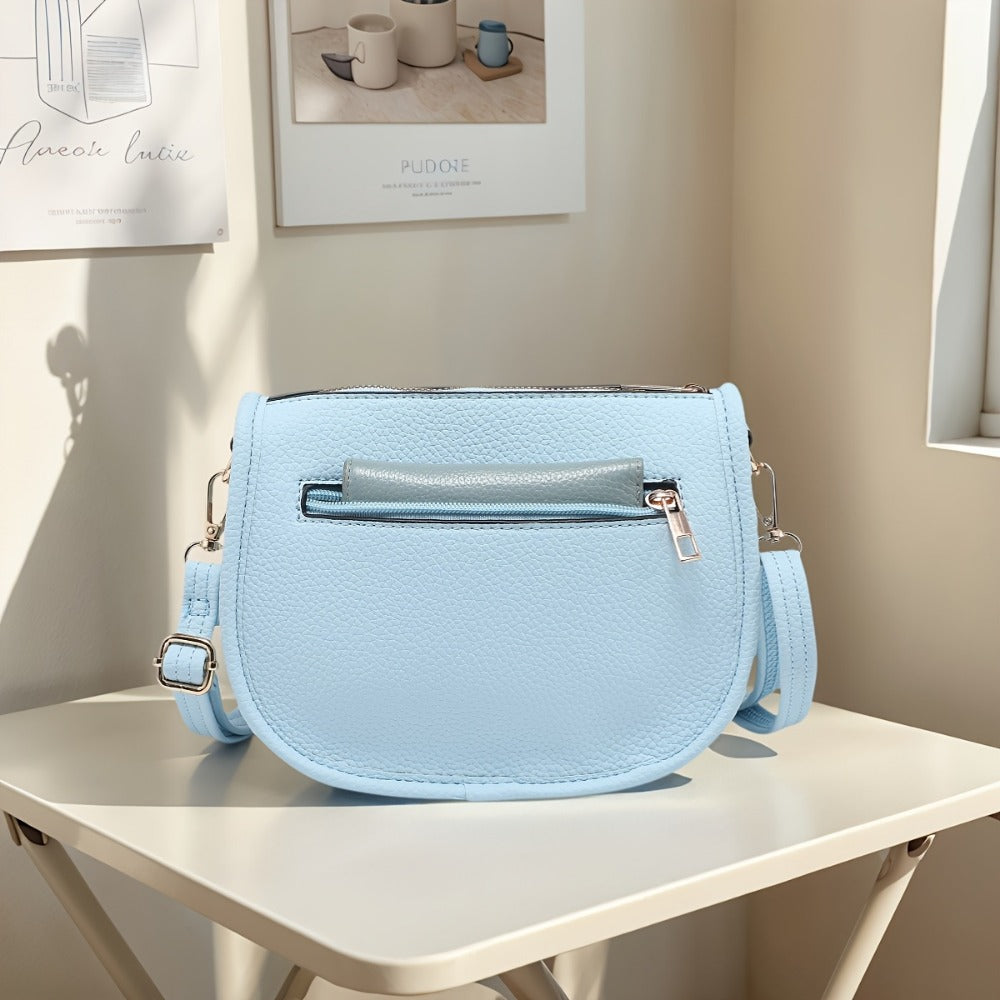 Crossbody Sling Bag Mini Crescent PU Leather Purse with Tassel Accent, Adjustable Strap & 12 Color Options