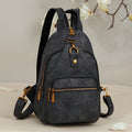 Sling Bag PU Leather Multi-Pocket Crossbody Pack with Left-or-Right Adjustable Strap and Three Colors
