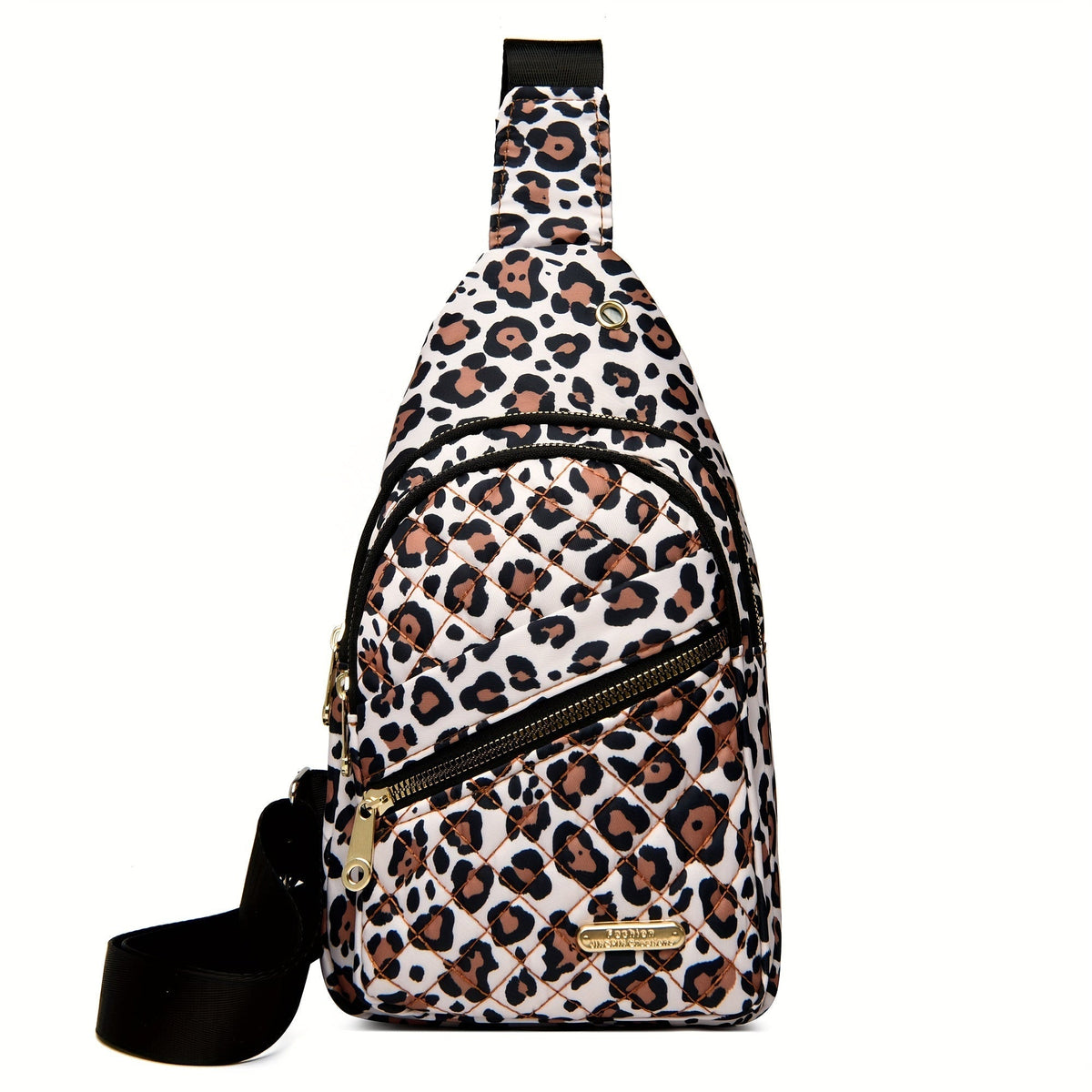 Sling Bag Lightweight Quilted Crossbody Pack with Leopard, Watermelon or Black Gradient Designs
