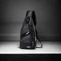 Sling Bag – Faux Leather Crossbody with External USB Port and Adjustable Woven Strap in Two Colors