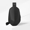 Sling Bag – Waterproof Geometric Hard-Shell Crossbody with External USB Port in Black or Gray