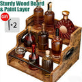 Solid Wood Countertop Bottle Display Shelf for Living Room and Kitchen