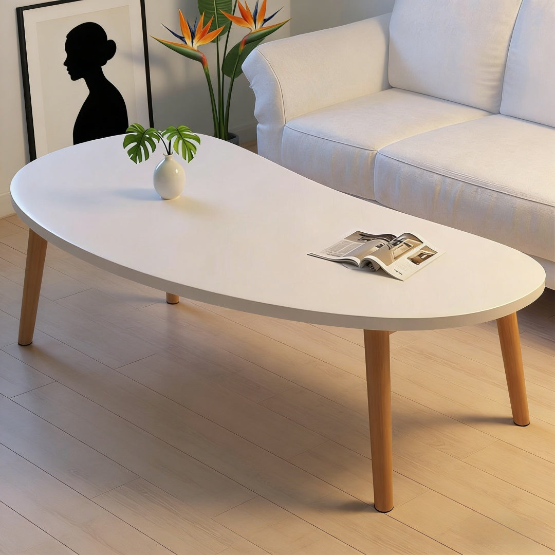 Solid Wood Wood Coffee Table, Modern Accent Table for Living Room