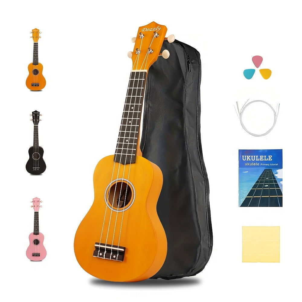 Soprano Ukulele shown in the 21 inch ukulele orange option