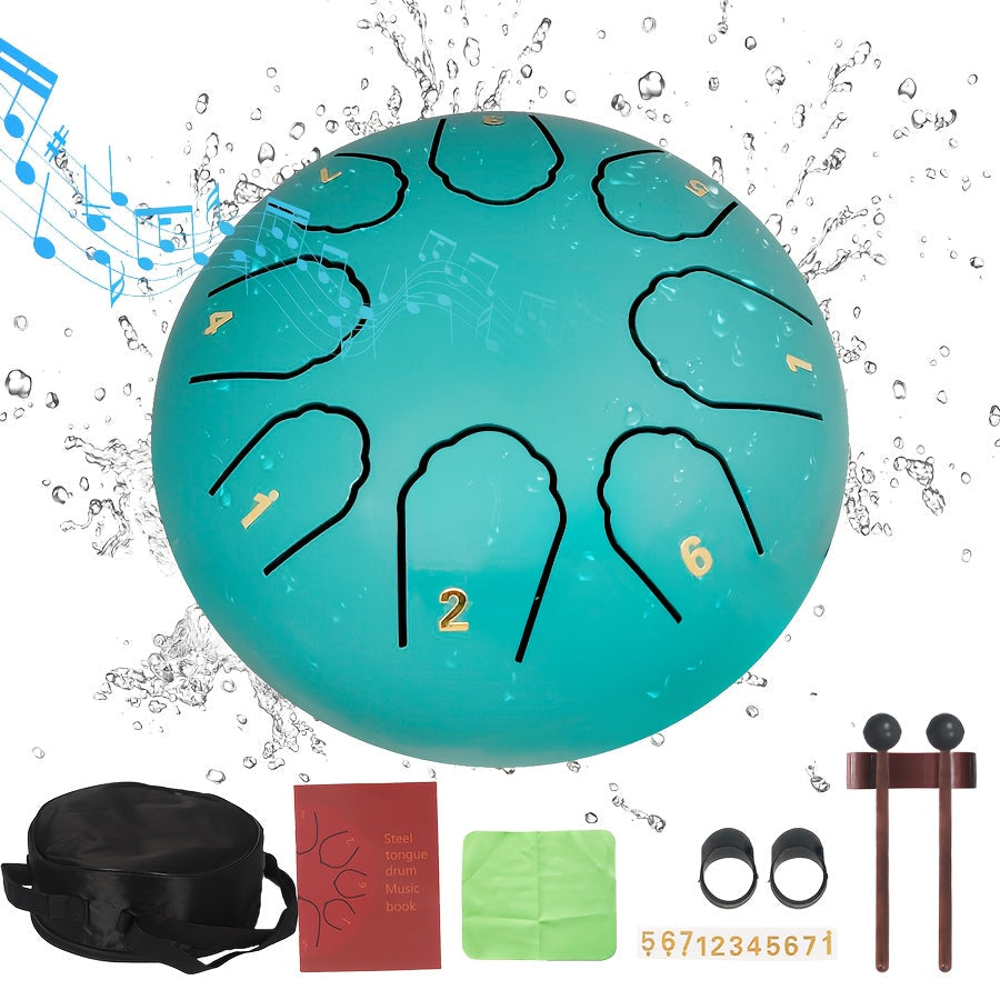 Steel Tongue Drum, 8-Inch 11-Note Rain Drum Set with Bag and Mallet Holder