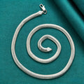 925 Sterling Silver Bamboo-Link Necklace with Textured Chain Detail for Everyday and Occasion Styling