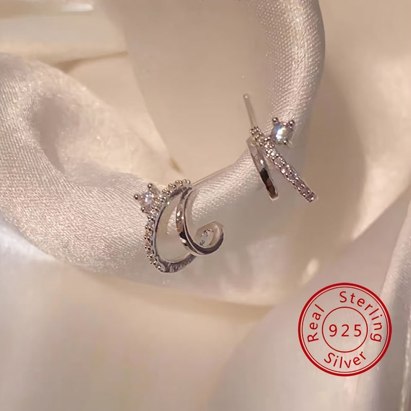 Stud Earrings for Women - CZ for 925 Sterling Silver Double Claw Prong Zirconia | Hypoallergenic - product detail view 15