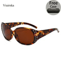 Sunglasses Cat-Eye Sunglasses with Rhinestone Floral Temples, Leopard Frame, Gradient Tea Lenses & Lightweight Fit