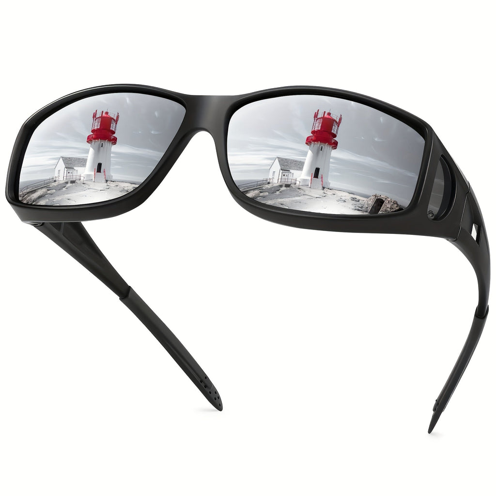 Sunglasses for Men - Fit Over Rectangular Fashion Eyewear Unisex Over Prescription Glasses - product detail view 25