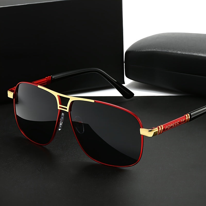 Oversized Full-Rim Sunglasses with 139mm-Plus Frame, TAC Gradient Lenses and 4 Metal Colors