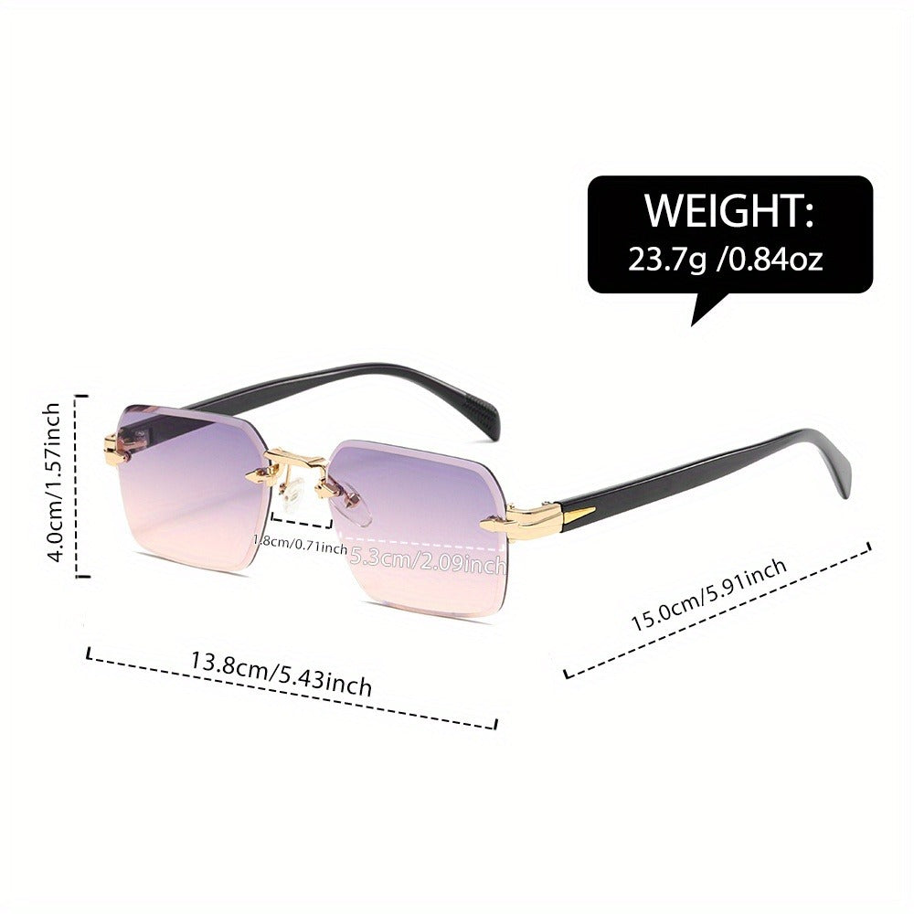 Sunglasses for Men - Gradient Women Metal Frame HD Lens Light Luxury Fashion Eyewear, Exquisite - product detail view 2