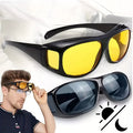 Sunglasses for Men - Night Vision Driving Glasses 2 Pcs - Anti Glare Yellow Lens HD Goggles Women