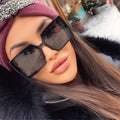 Sunglasses Oversized Sunglasses with Extra-Thick Square Frames, Big Gray Lenses & Black Statement Finish