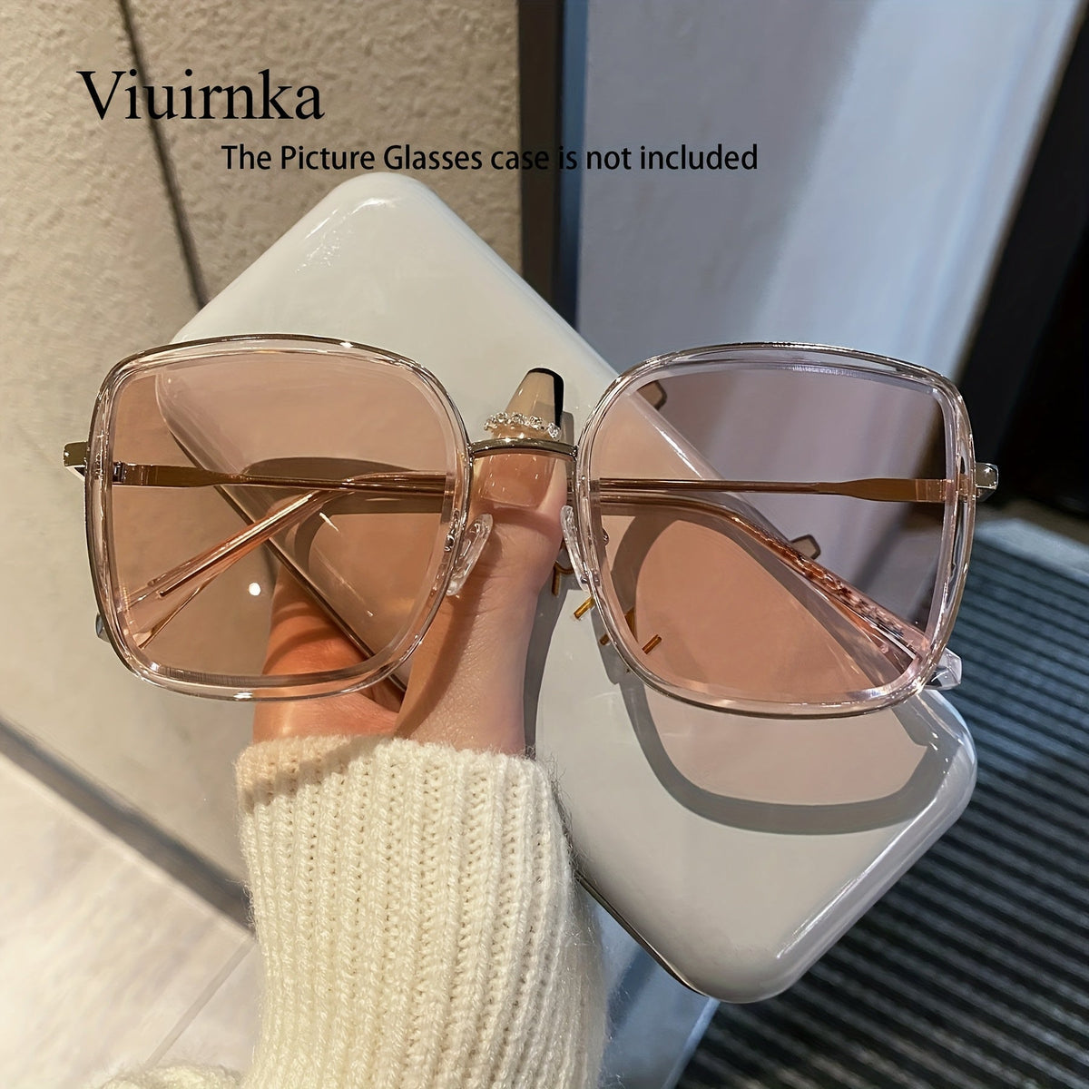 Sunglasses for Men - Oversized Square Gradient UV400 for Women - Trendy Unisex Fashion Eyewear - product detail view 18