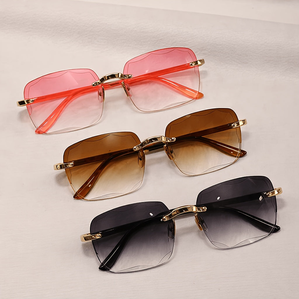 Sunglasses for Men - Photochromic Glasses 3 Pack Frameless Square Auto-Tinting Lenses Scratch - product detail view 9