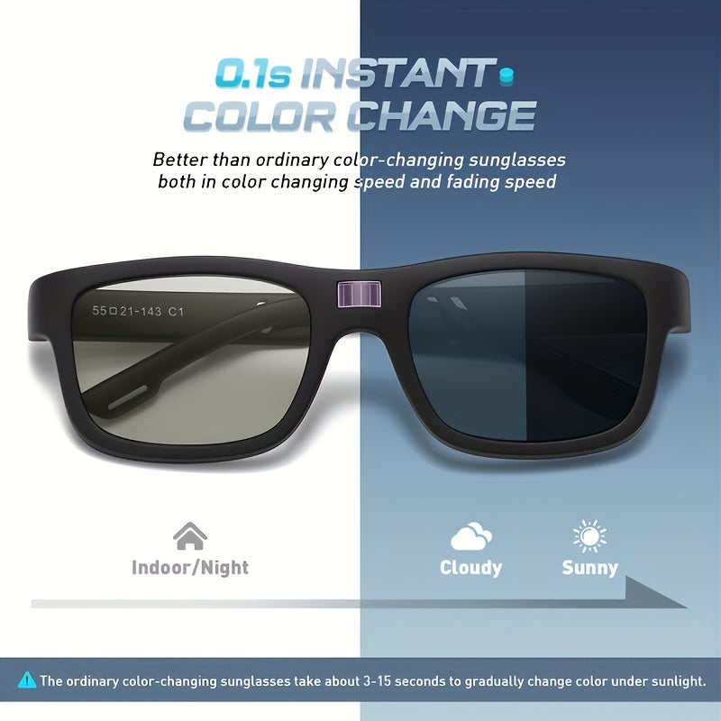 Sunglasses Photochromic Sunglasses with Auto-Darkening Lenses and Lightweight Black Frame with Specific Frame, Lens Color and Pack Choices