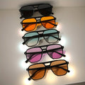 Sunglasses Pilot-Style Sunglasses 5-Pack with Large Square PC Frames and Multicolor Lenses for Unisex Wear